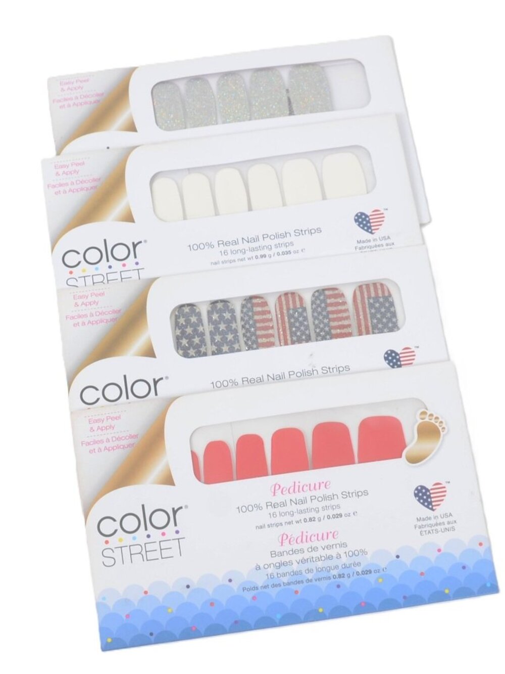4 Pack! Color Street Baton Rougey / Flagtime Gal / Swiss & Tell / Fort Worth It